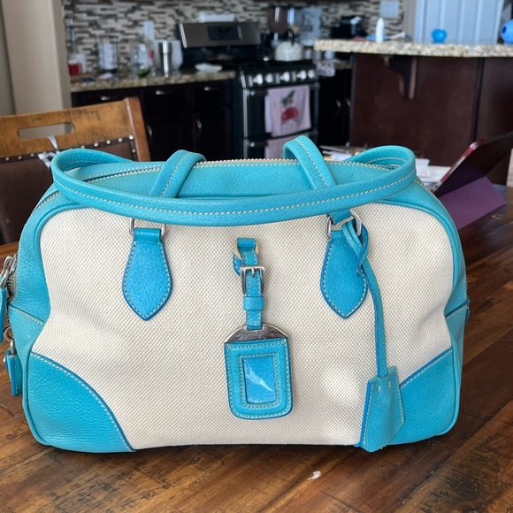 Prada Leather Nappa Light Blue Shoulder Bag - Picture 2 of 16